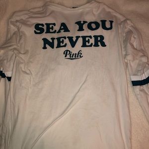 VS PINK BUTTON UP CAMPUS LONG SLEEVE TEE